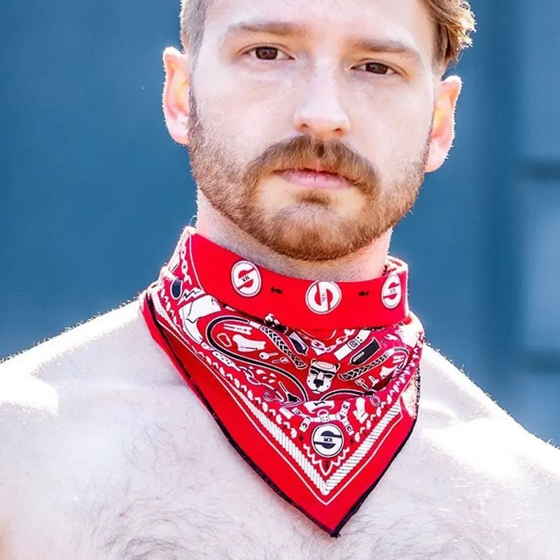 Fetisch Bandana Mr S Leather, Zip-Tasche, 10 Farben | Dark-Ink