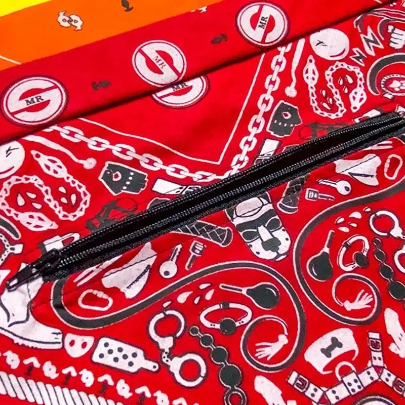 Fetisch Bandana Mr S Leather, Zip-Tasche, 10 Farben | Dark-Ink