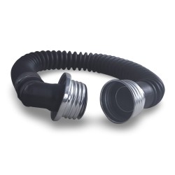 Gas mask hose angled male connector