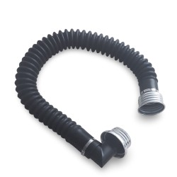 Gas mask hose angled male connector