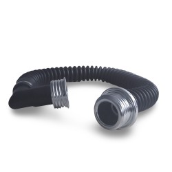 Gas mask hose angled female connector
