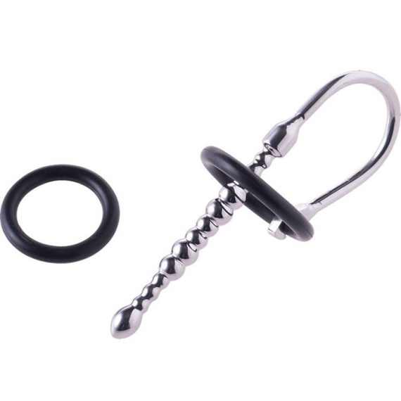 Enchufe uréter y sonda Dark-Line Cetro Acero Con Anillo Silicona Ze Beaded 10280