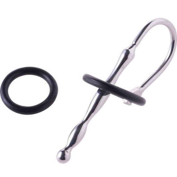 Harnröhrenstopfen und Sonde Dark-Line Stainless Steel And Silicone Prince Wand Wavy 10283