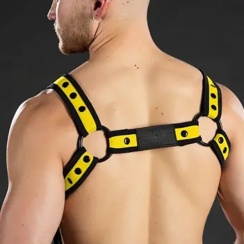 Harnais néoprène Mr S Leather Neo Bold Crossbow, 4 coloris | Dark-Ink