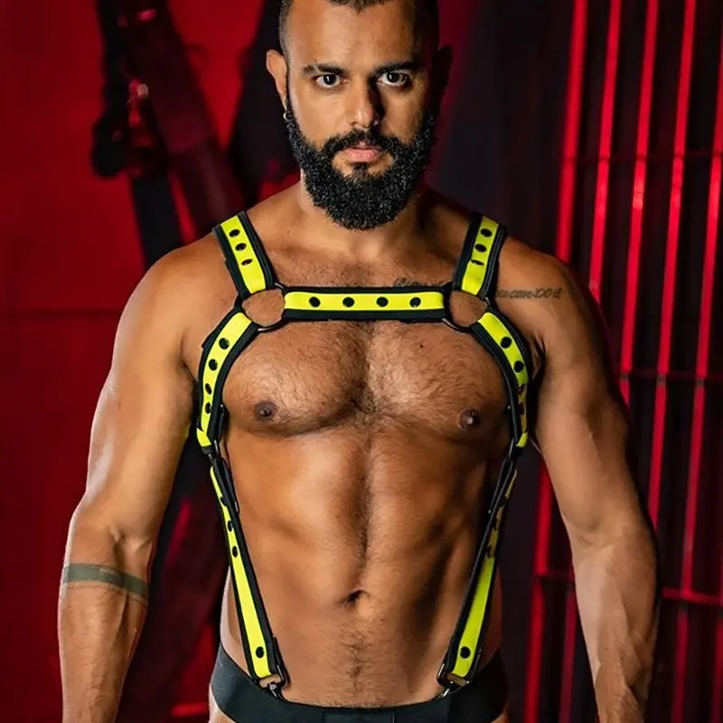 Harnais néoprène Mr S Leather Neo Bold Crossbow, 4 coloris | Dark-Ink