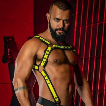 Harnais néoprène Mr S Leather Neo Bold Crossbow, 4 coloris | Dark-Ink