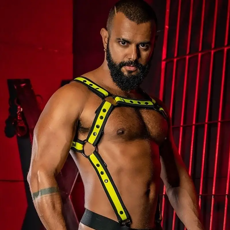 Harnais néoprène Mr S Leather Neo Bold Crossbow, 4 coloris | Dark-Ink