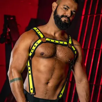 Harnais néoprène Mr S Leather Neo Bold Crossbow, 4 coloris | Dark-Ink