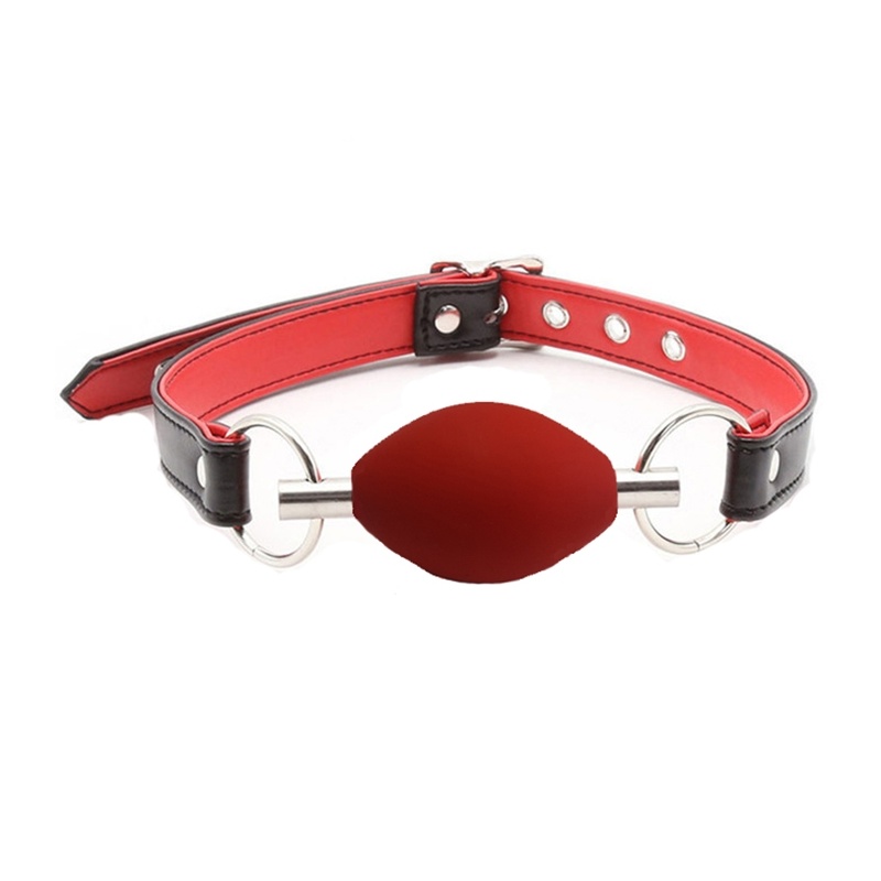 ADJUSTABLE LEATHER GAG WITH OAVA SILICONE BALL 10933