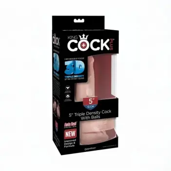 Dildo King Cock Plus 5" Triple Density con testículos | Dark-Ink