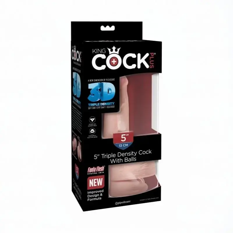 Gode King Cock Plus 5" Triple Density avec testicules | Dark-Ink