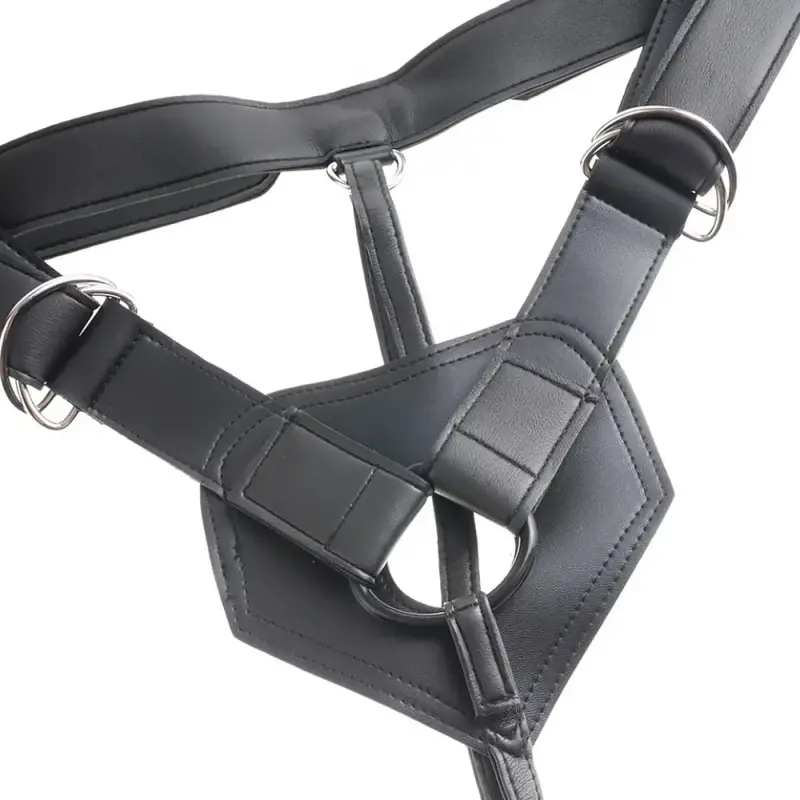 King Cock 9" Strap-On Harness with Realistic Cock | Dark-Ink