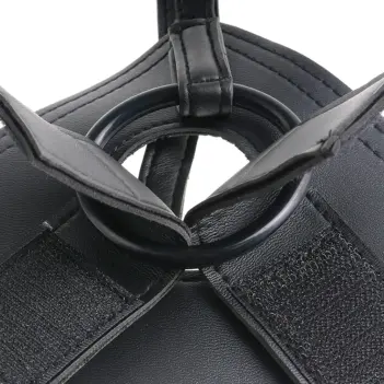 King Cock 9" Strap-On Harness with Realistic Cock | Dark-Ink