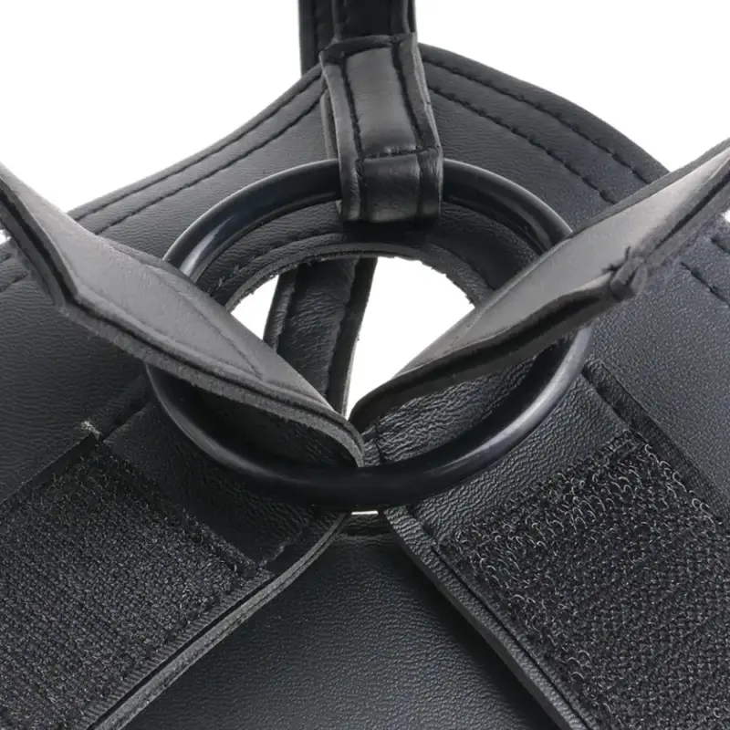 King Cock 9" Strap-On Harness with Realistic Cock | Dark-Ink