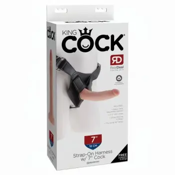 King Cock 9" Strap-On Harness with Realistic Cock | Dark-Ink