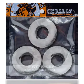 Oxballs Fat Willy 3-Pack Cock Ring, no-roll Flextpr™, jumbo | Dark-Ink