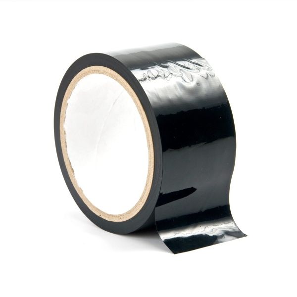 Black Adhesive Bondage Tape Black SHOTS - 1