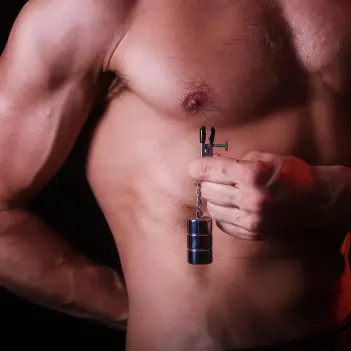 DARKLINE Weighted Nipple Clamps, 3 Magnetic Cylinders | Dark-Ink