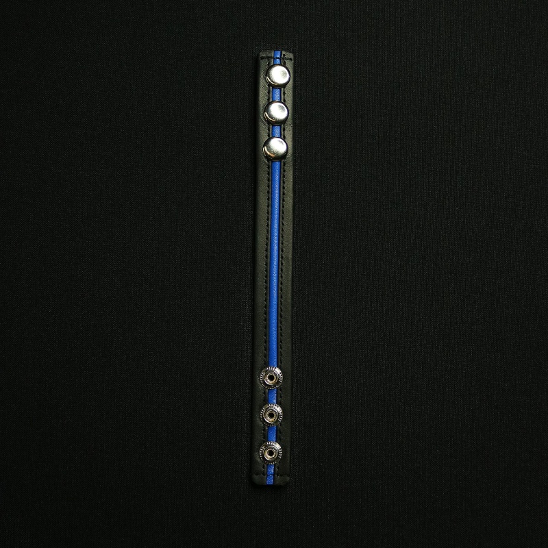 Cockstrap de Cuero Negro Darkline Negro y Azul 12287