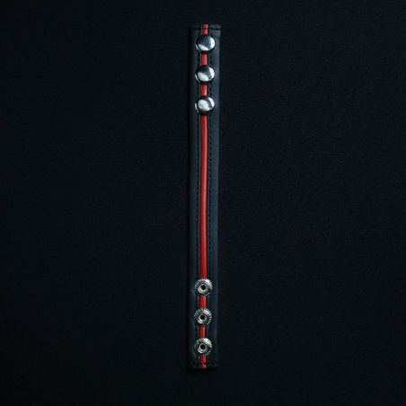 Leder Cockstrap Darkline Black & Rot 12289