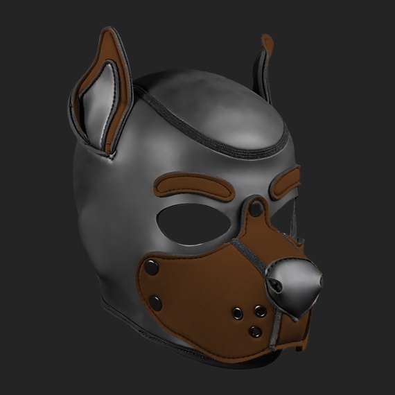 K9 Puppy hood Mr-S-Leather Neoprene k9 hood Brown 14846