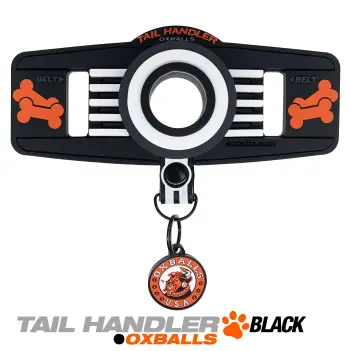 Oxballs Tail Handler Puppy Show Tail, belt-strap, silicone | Dark-Ink