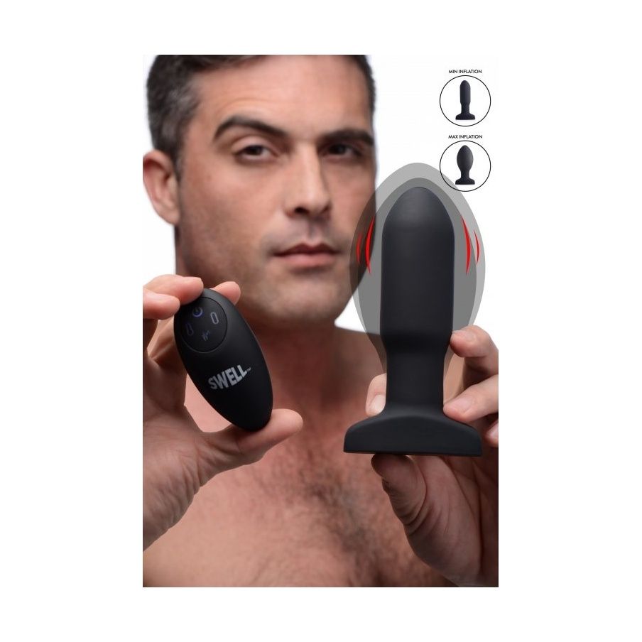 Inflatable vibrating plug with remote control 15446
