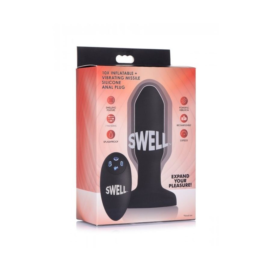 Inflatable vibrating plug with remote control 15447