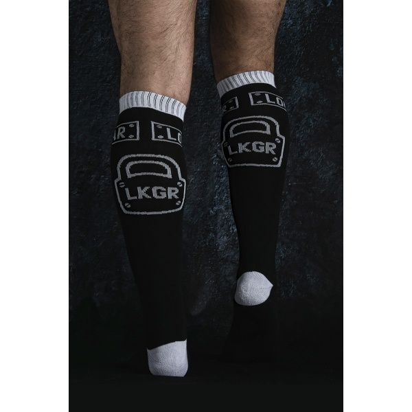 Sportsocken lang Schwarz/Weiß 17200