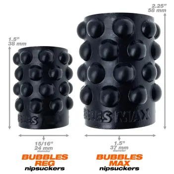 Oxballs Bubbles Nipple Suckers, Platinum Silicone, 2-pack | Dark-Ink
