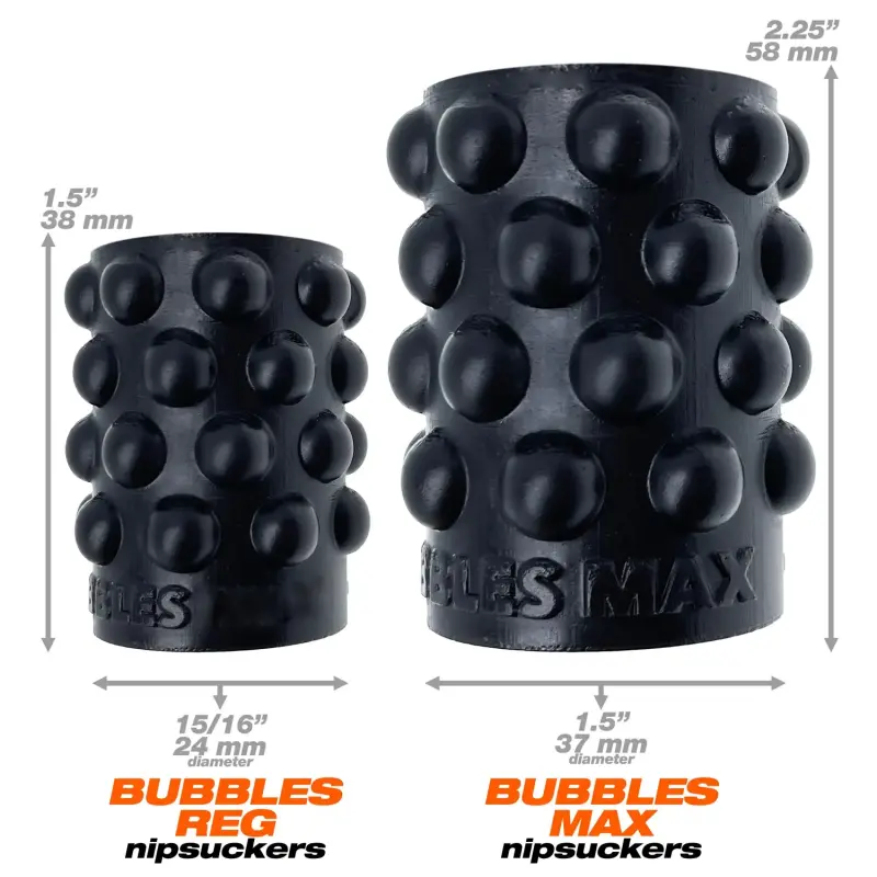Oxballs Bubbles Nipple Suckers, Platinum Silicone, 2-pack | Dark-Ink
