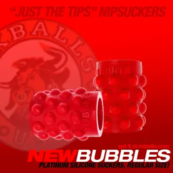 Succionadores pezones Oxballs Bubbles, silicona platino | Dark-Ink