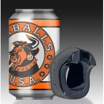 Oxballs Big-D Cock Ring, shaft gripper flanges, flexTPR | Dark-Ink