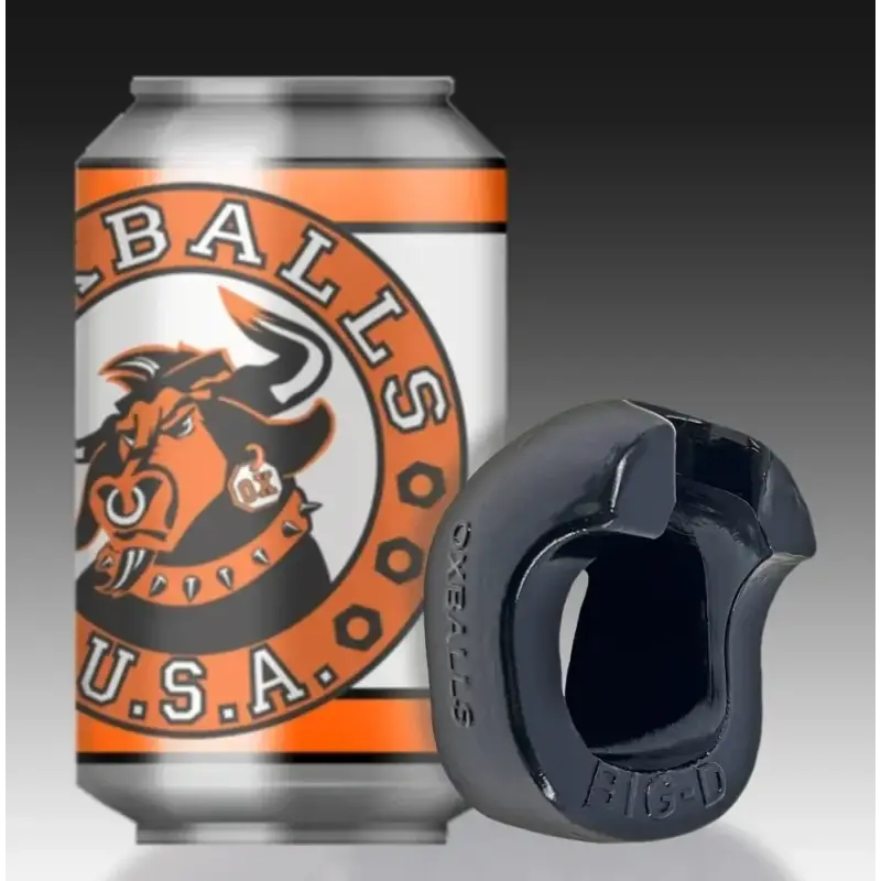Oxballs Big-D Cock Ring, shaft gripper flanges, flexTPR | Dark-Ink