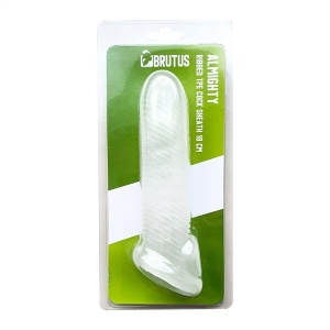 Almighty Ribbed Cock Sheath 18 cm Clear 18512