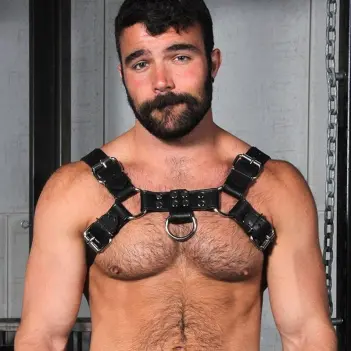 Harnais cuir Bulldog 2.0 Mr S Leather, sangles croisées | Dark-Ink