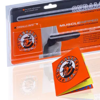 Oxballs Muscle Ripped Cocksheath, Plus+Silicone, gerippt | Dark-Ink