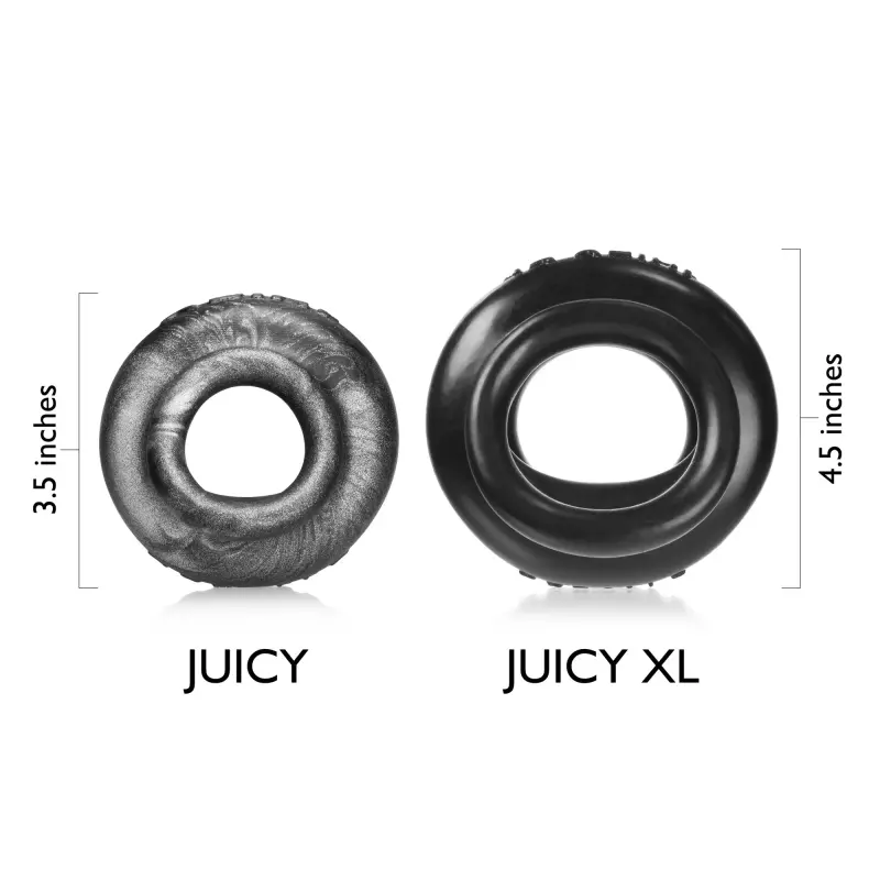 Cockring Oxballs Juicy, base evasada, silicona platino | Dark-Ink