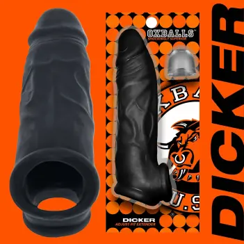 Oxballs Dicker Penishülle, slim, Plus+SILICONE Wildleder | Dark-Ink