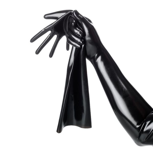 Handschuhe Gummi "Extra Lang" Schwarz Dark-Line - 2