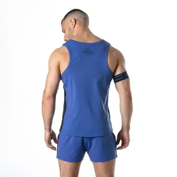 Débardeur mesh Locker Gear Sport Stripe, bandes latérales | Dark-Ink
