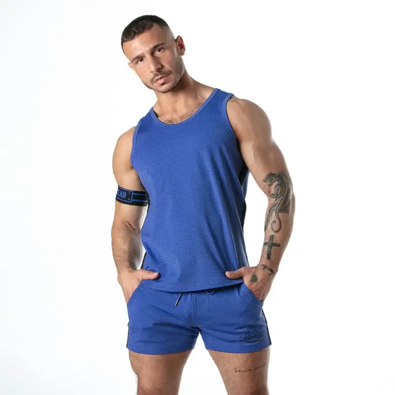 Débardeur mesh Locker Gear Sport Stripe, bandes latérales | Dark-Ink