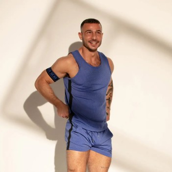 Sport mesh stripe tanktop