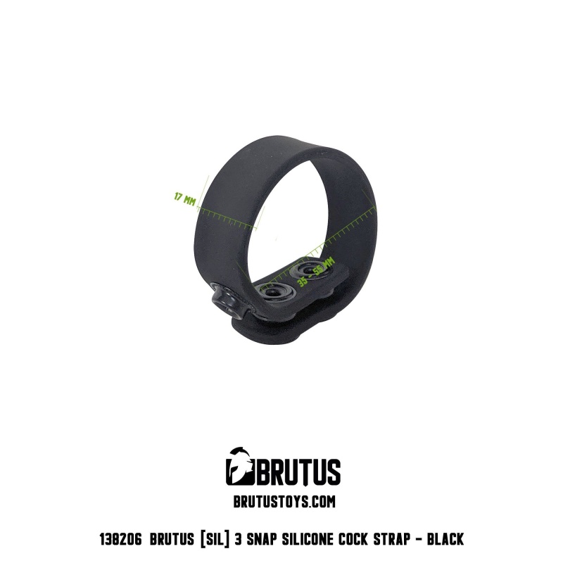 Brutus 3 Snaps Silicone Cock Strap 23485