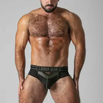 Locker Gear Jockstrap Bottomless, Frontöffnung, Mesh-Stoff | Dark-Ink