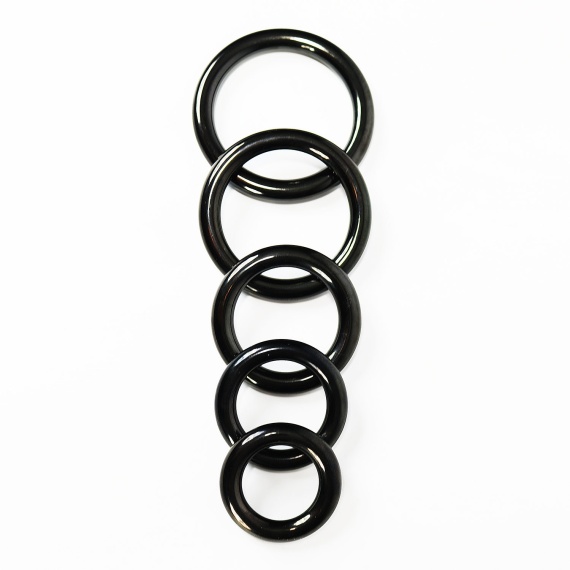 Metal cock ring Dark-Line Black Anodized Round Steel Cockring and rings 8mm 24956