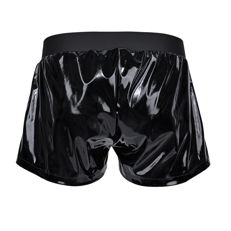 Schwarze Lackshorts 27351