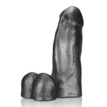 Oxballs Buddy Silikon-Dildo, kurz und breit, Platinum | Dark-Ink
