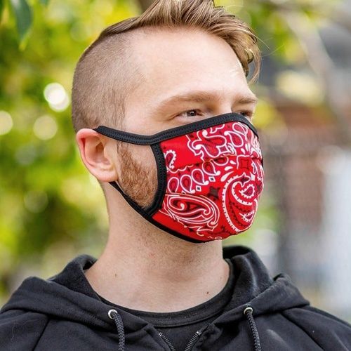 Reversible Hanky Face Mask - Red MR-S-LEATHER - 1