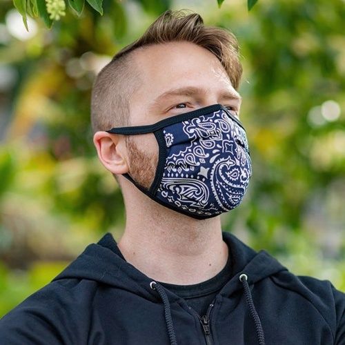 Reversible Hanky Face Mask - Navy MR-S-LEATHER - 1